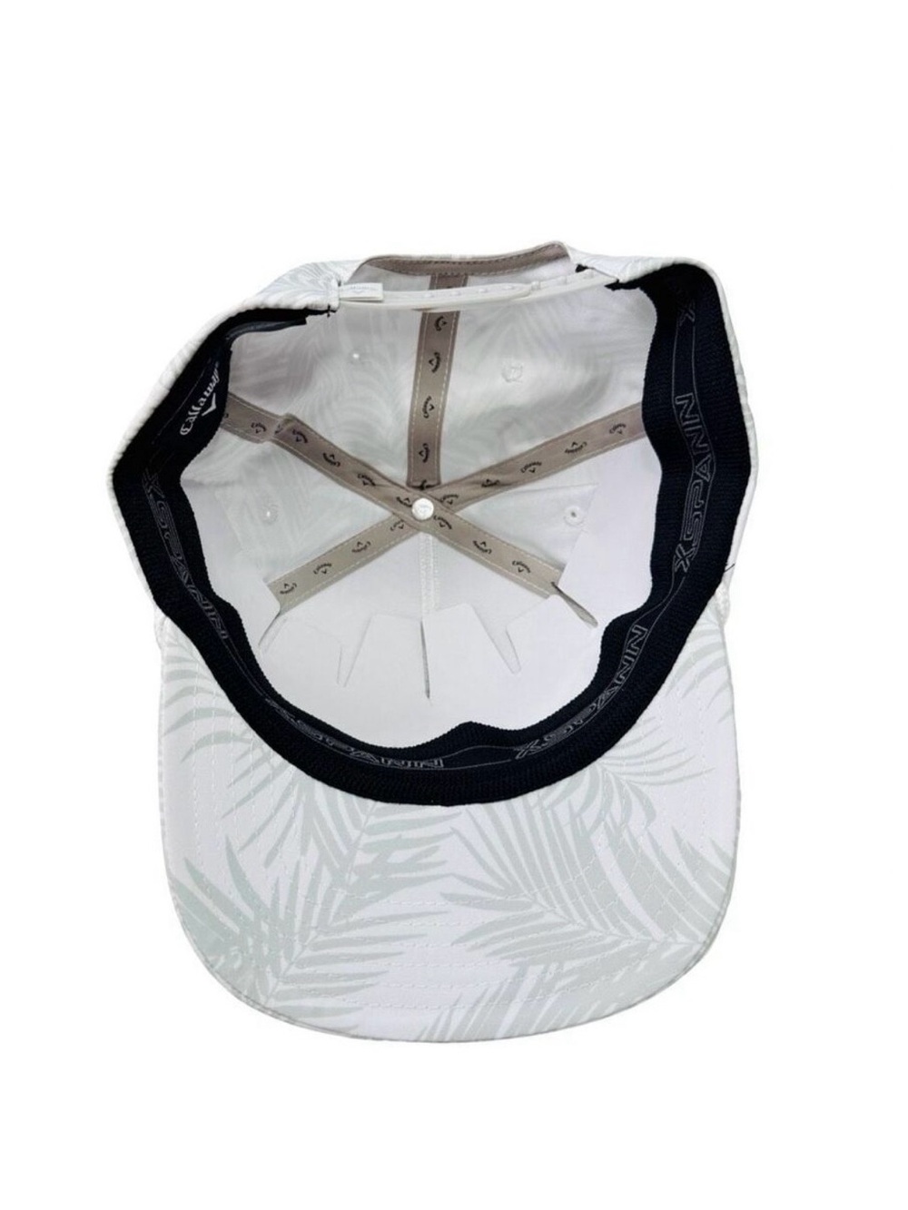 Callaway Bogey Free White and Light Gray Palm-Print Golf Cap Hat Adjustable NWT - Picture 6 of 6